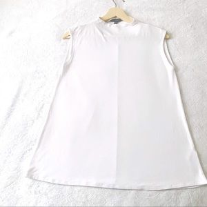 Eileen Fisher White Mock Neck Sleeveless Top